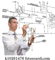 desenhando, engenharia, schema