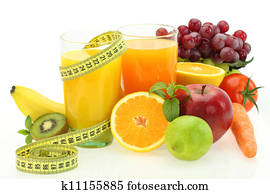 dieta, e, nutrition., frutas frescas, legumes, e, suco
