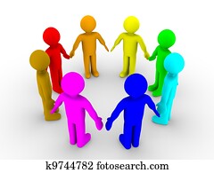 Different people in a circle