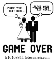 divertido, boda, símbolo