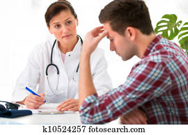 doktor, mit, männlich, patient