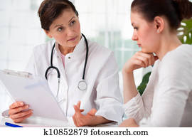 doktor, mit, weiblich, patient