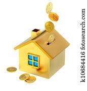 dollar coins falling down to the money box dollar coins falling down to the money box