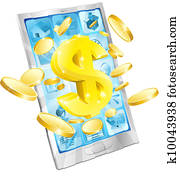 Dollar money phone concept Dollar money phone concept
