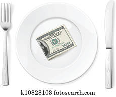 Dollars on plate