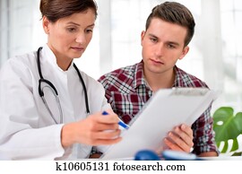 doutor, com, macho, paciente