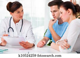 doutor, consulta, um, par jovem