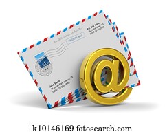 e-mail, y, internet, mensajería, concepto