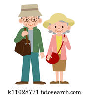 Elderly couple in love Elderly couple in love