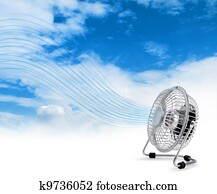 Electric cooler fan blowing fresh air