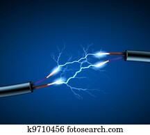 Electric cord with electricity sparkls Electric cord with electricity sparkls