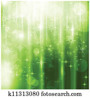 Elegant green Christmas card with sparkling lights