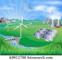 elektrizität, oder, betreiben generation, getroffen