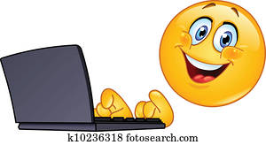 Emoticon with computer Emoticon with computer