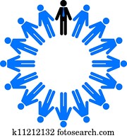 employees and manager in circle employees and manager in circle