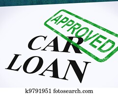 empréstimo carro, aprovado, selo, mostra, automático, finanças, concordado