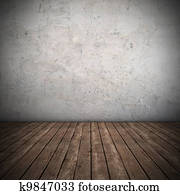 Empty interior with dirty wall