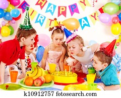 enfant, fêtede l'anniversaire, .