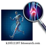 esportes, joelho, ferimento