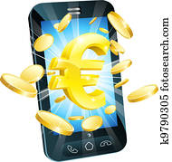 Euro money phone concept Euro money phone concept