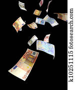 Euro money rain