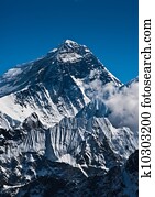 Everest Mountain Peak or Sagarmatha: 8848 m