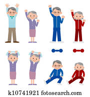 exercising, senior