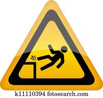 Fall danger vector sign Fall danger vector sign