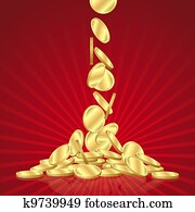 Falling gold coins