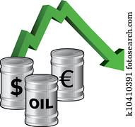 Falling oil prices vector