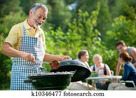 Family having a barbecue party Family having a barbecue party