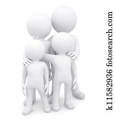 Family of four white men