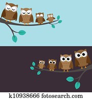 Family of owls