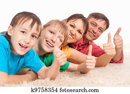 family on carpet