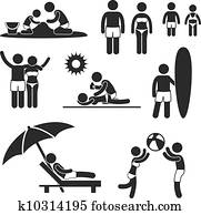 Download Vector funny family on the beach Clip Art | k7656679 ...