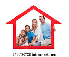 família, e, lar, conceito