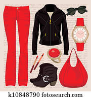 Fashion set with jeans and a jacket
