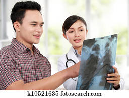 Female doctor with patient