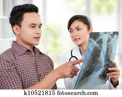 Female doctor with patient