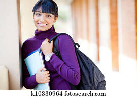 female indian college student on campus female indian college student on campus