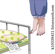 femininas, cometer, suicídio, ilustração