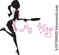 femininas, cozinheiro, silueta