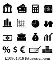 finance, povolání, a, bankovnictví, ikona
