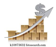 Financial dollar box graph