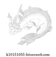 Stock Illustration of Leedsichthys prehistoric fish ...