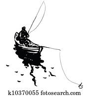Fisherman in a boat Fisherman in a boat