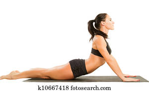 fitness woman make stretch on yoga and pilates pose on isolated white background The concept of Sport and Health fitness woman make stretch on yoga and pilates pose on isolated white background The concept of Sport and Health