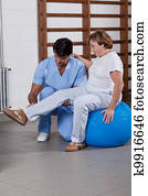 fizikai therapist, ételadag, egy, türelmes