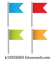 Flag Push Pins Vectors Flag Push Pins Vectors