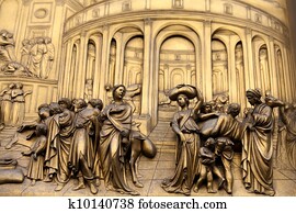 Florence - Baptistery , Panel of the Door of Paradise - Joseph sold into slavery